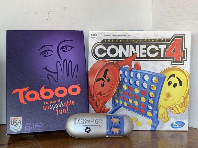 3 GAMES - CONNECT 4, TABOO, PASS THE PIGS image