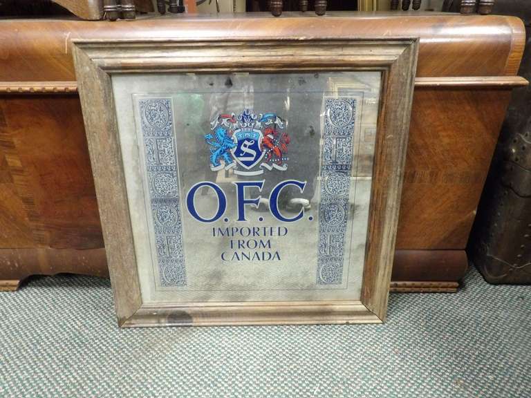 O.F.C. IMPORT FROM CANADA BAR MIRROR ADVERTISEMENT. image