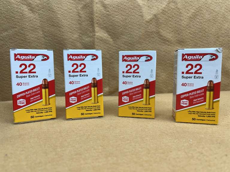 4 BOXES AGUILA 22 LR SUPER EXTRA CPRN - 200 RDS TOTAL image