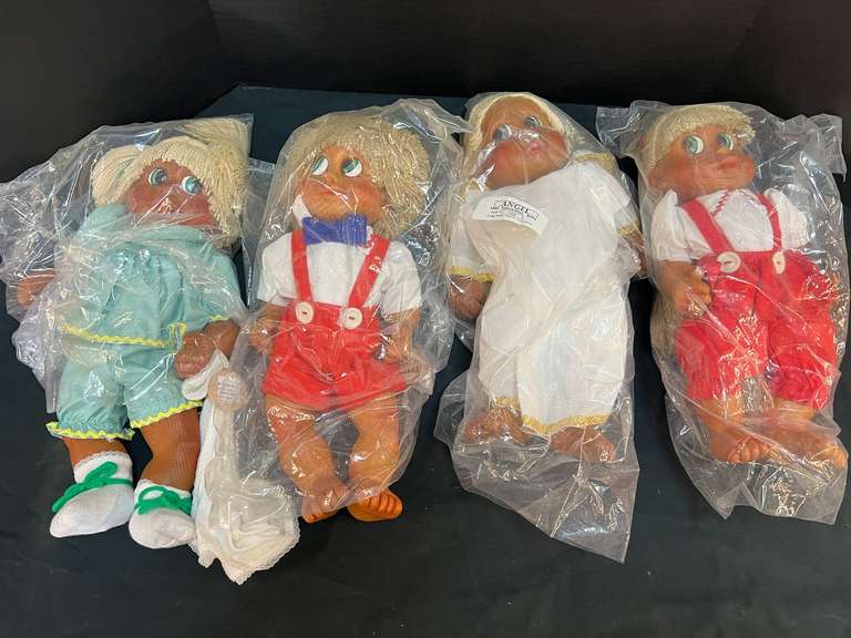 Vintage handmade dolls, Naber Babies, believed to be wood, set of four, see pictures for details. image