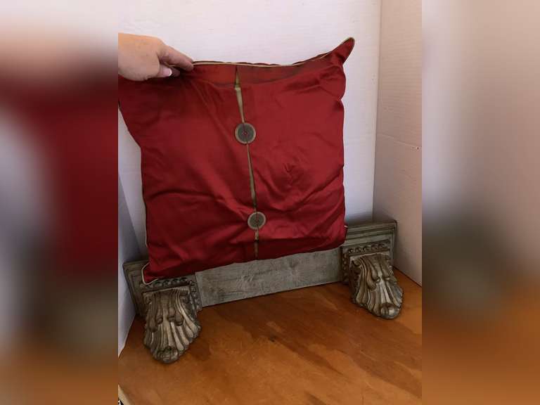 RED NICE THROW PILLOW & HEAVY RESIN WALL SHELF 23" LONG X 5" DEEP image