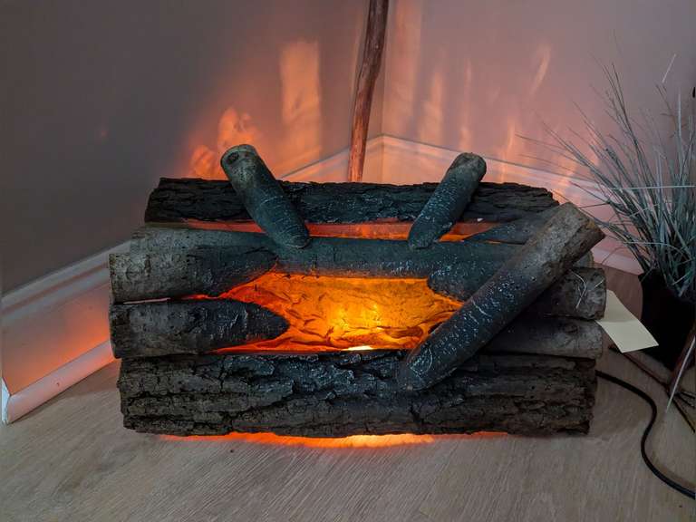 DIMPLEX ELECTRIC FIREPLACE LOGS IN WORKING CONDITION 19X10X10 image