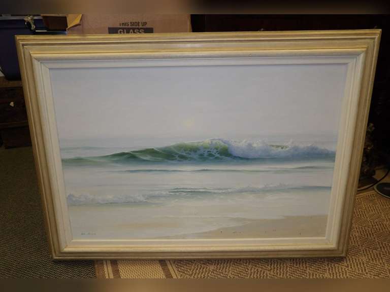 FRAMED OCEAN SIGNED PAINTING image