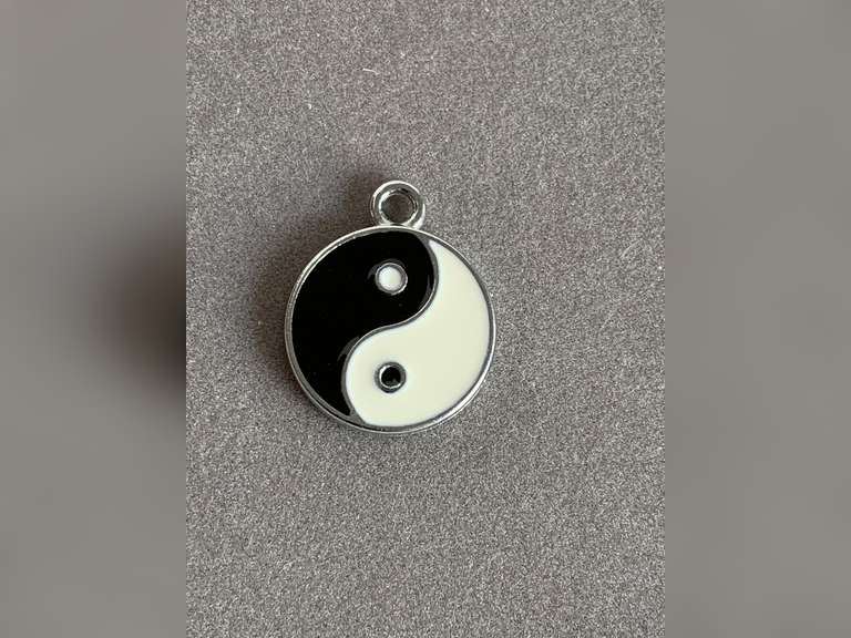 YING YANG BLACK/WHITE ENAMEL PENDANT - CHECKOUT image