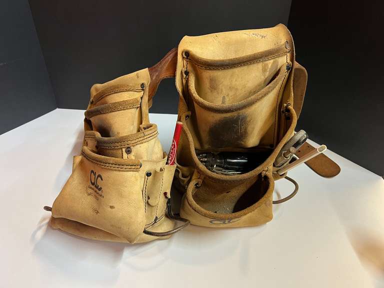 Leather tool pouches with belt, see pictures for details. image