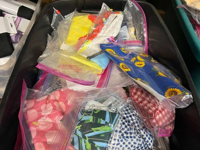 Large assortment of fabric remnants, see pictures for details. image