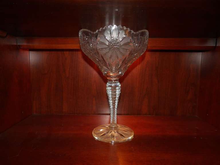 VINTAGE BRILLIANT CUT GLASS COMPOTE image