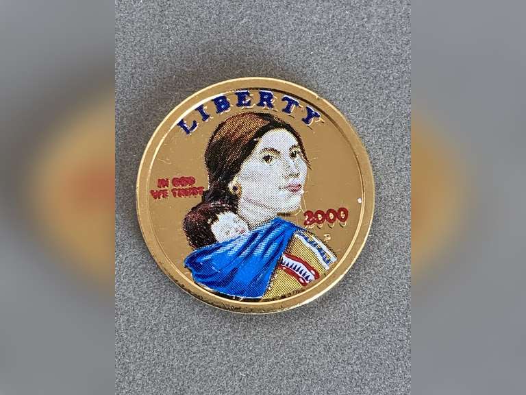 PROOF 2000 COLORIZED SACAGAWEA DOLLAR COIN - CHECKOUT image
