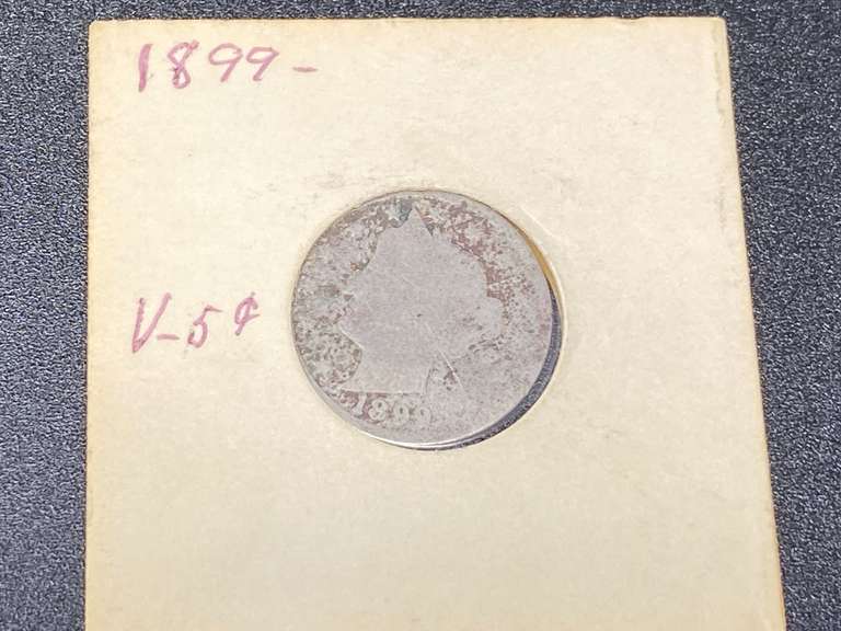 1899 V 5 cent coin, see pictures for details. image