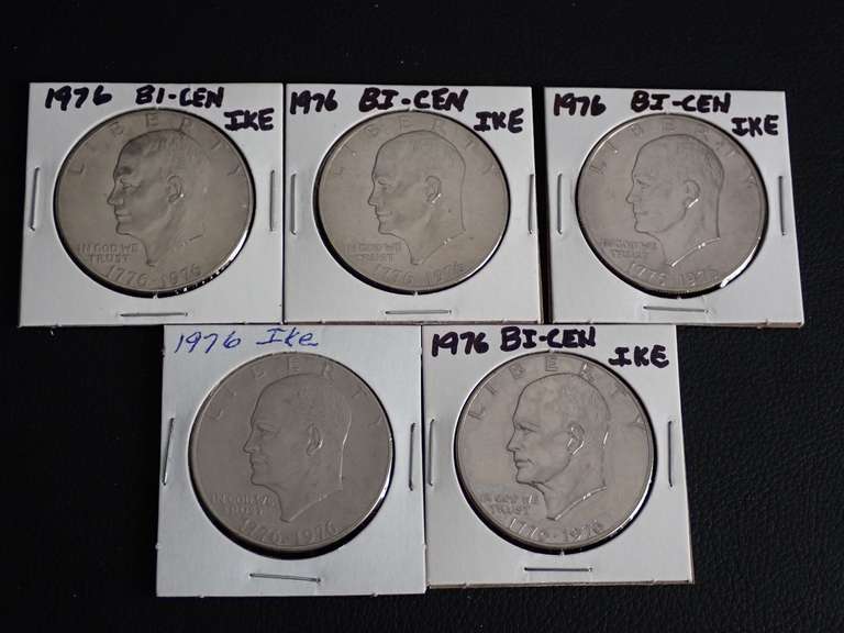 (5) 1976 BICENTENNIAL IKE DOLLAR COINS image