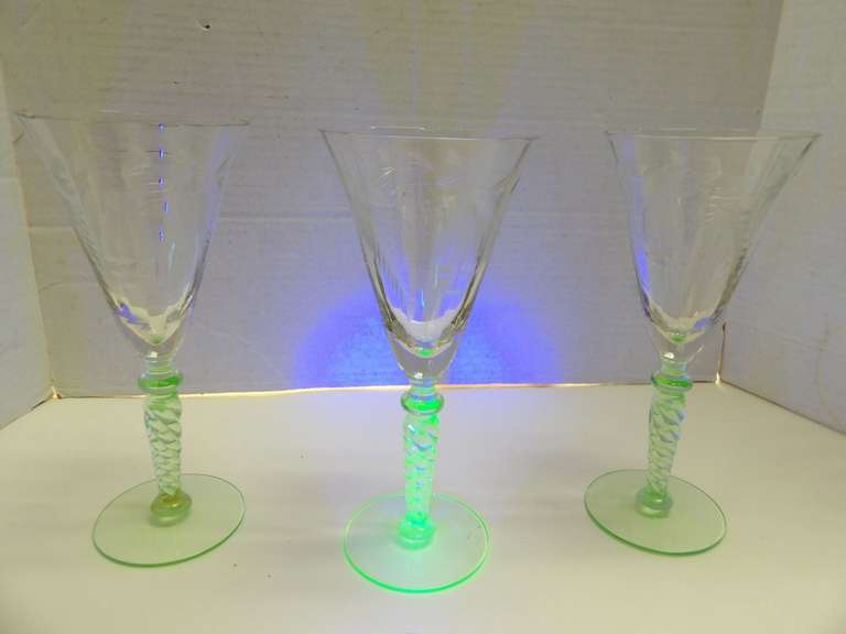 THREE VINTAGE TIM WINE GLASSES UV REACTIVE image