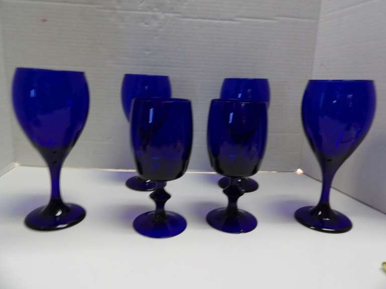 MIXED LOT OF COBALT BLUE GLASSES image