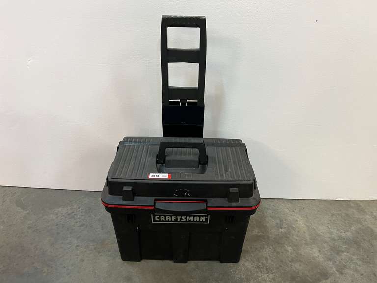 Craftsman rolling toolbox with telescoping handle, see pictures for details. image