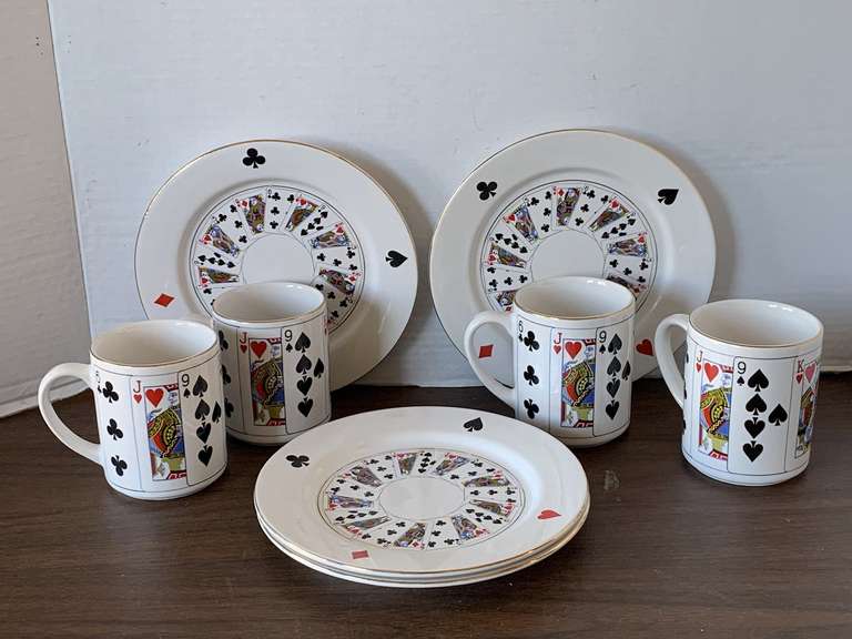 1992 COFFEE/CAKE 8 PIECE SET "DECK OF CARDS" image