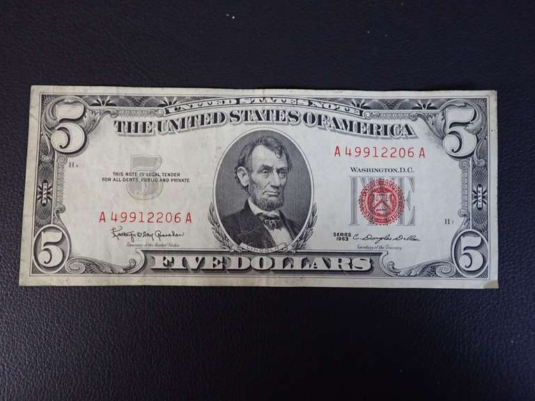 SERIES 1963 $5 RED SEAL BANKNOTE image