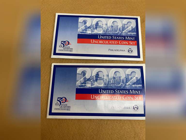 2 - 2002 UNCIRCULATED COIN SETS PHILADELPHIA MINT image
