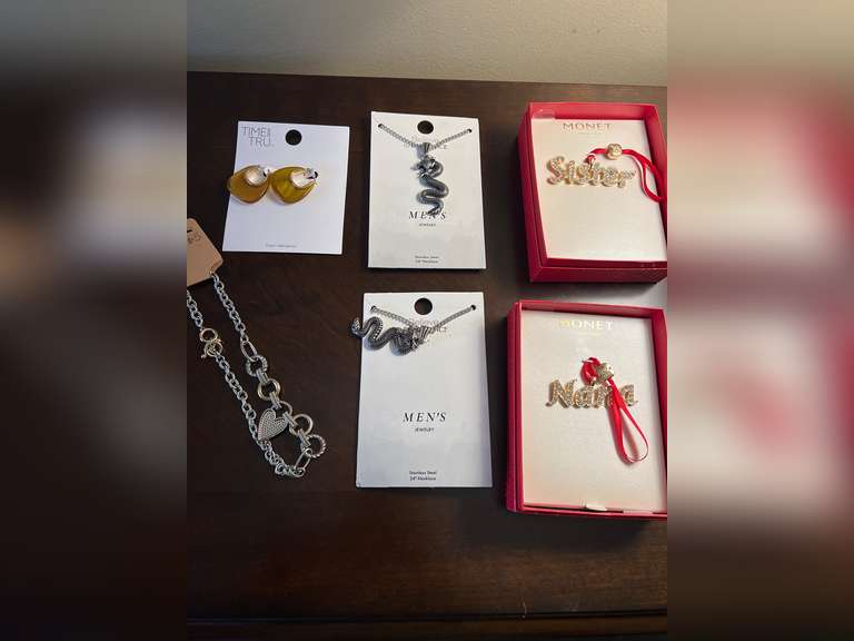 Fashion estate jewelry gift sets, necklaces, and more, still in original packaging, See pictures for details. image