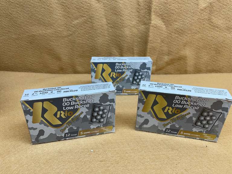 3 BOXES RIO LOW RECOIL 12 GA "00" BUCKSHOT - 2 3/4" - 15 RDS TOTAL image