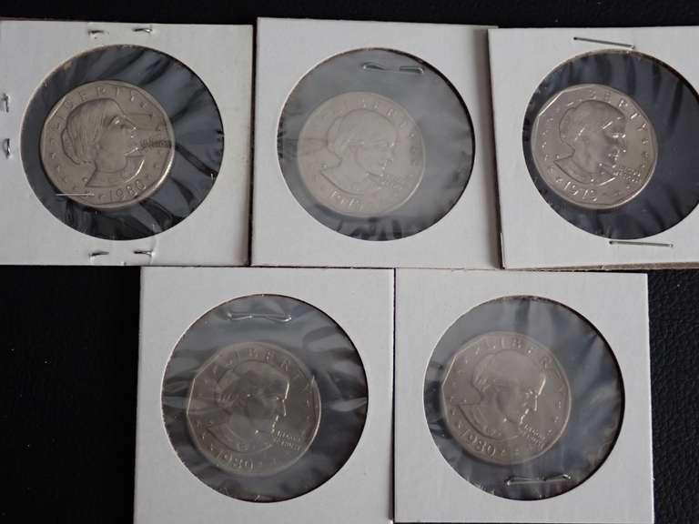 (5) 1979-1980 SUSAN B. ANTHONY DOLLAR COINS image