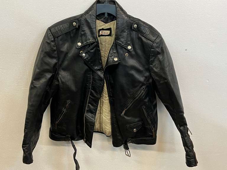 Leather riding jacket, size 36, see pictures for details. image