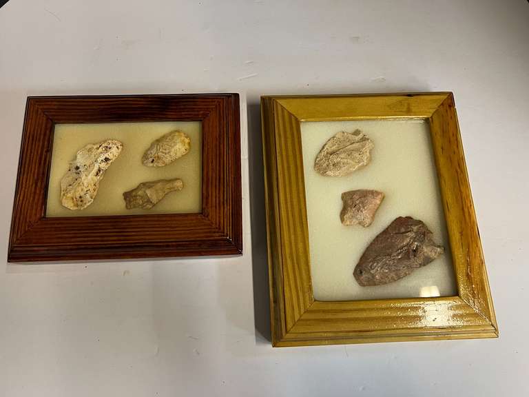 Framed, Native American artifacts/arrowheads, see pictures for details. image