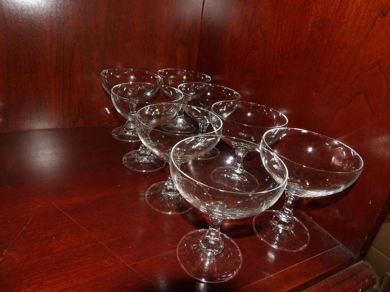 LOT OF EIGHT CRYSTAL CHAMPAGNE GLASSES image