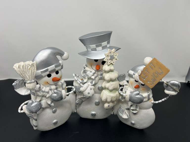 Hinged snowman table decor, comes in original box, see pictures for details. image