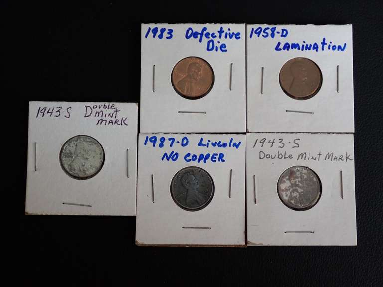(5) ERROR PENNIES - SEE ALL PHOTOS image