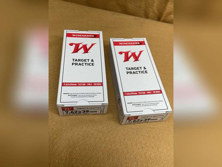 2 BOXES WINCHESTER TARGET 7,62x39 FMJ - 40 RDS TOTAL image