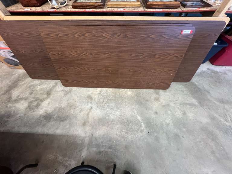 Folding tables, four pieces to include two 8’ and two 5’, see pictures for details. image