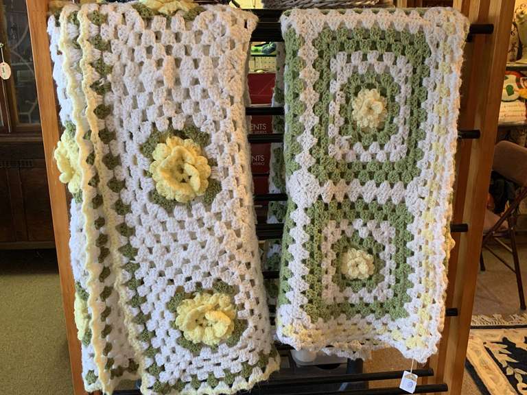 2 HANDMADE CROCHETED AFGHANS image