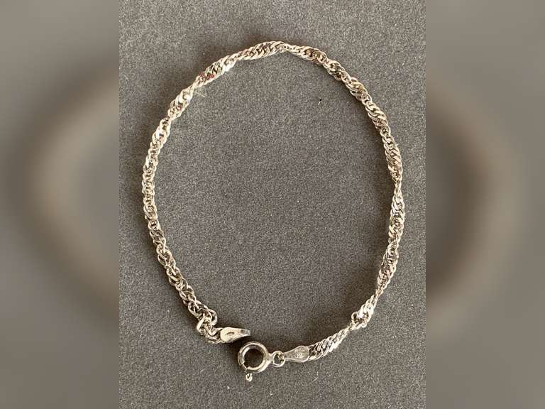 925 STERLING TWISTED CHAIN BRACELET MADE IN ITALY (2.40 GRAMS) - CHECKOUT image