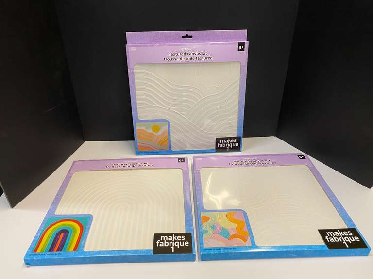 Textured canvas kits, set of three, see pictures for details. image