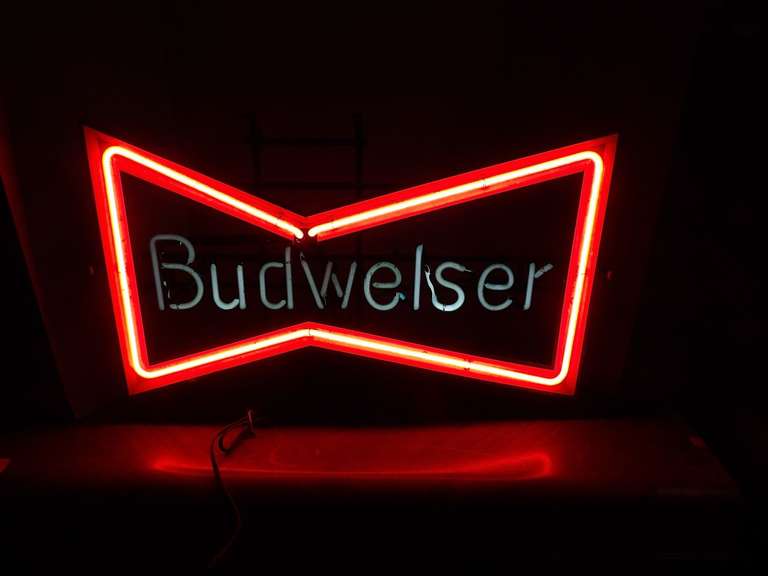 BUDWEISER NEON LIGHT ADVERTISEMENT image