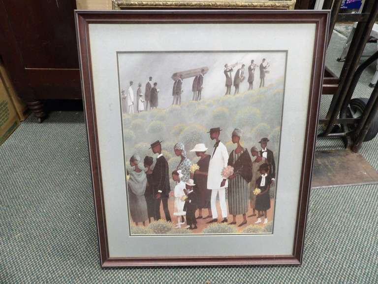 PRINT OF THE PAINTING, TITLE FUNERAL PROCESSION BY ELLIS WILSON image
