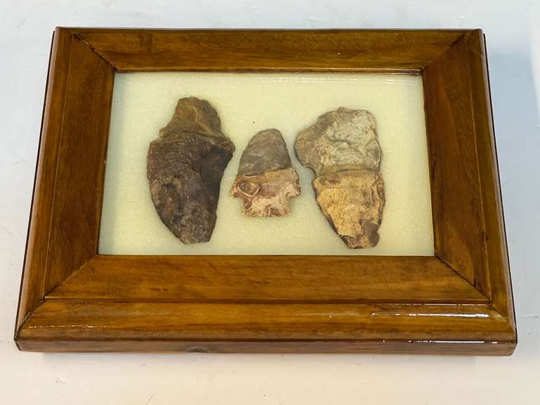Framed Native American artifacts/arrowheads,  see pictures for details. image