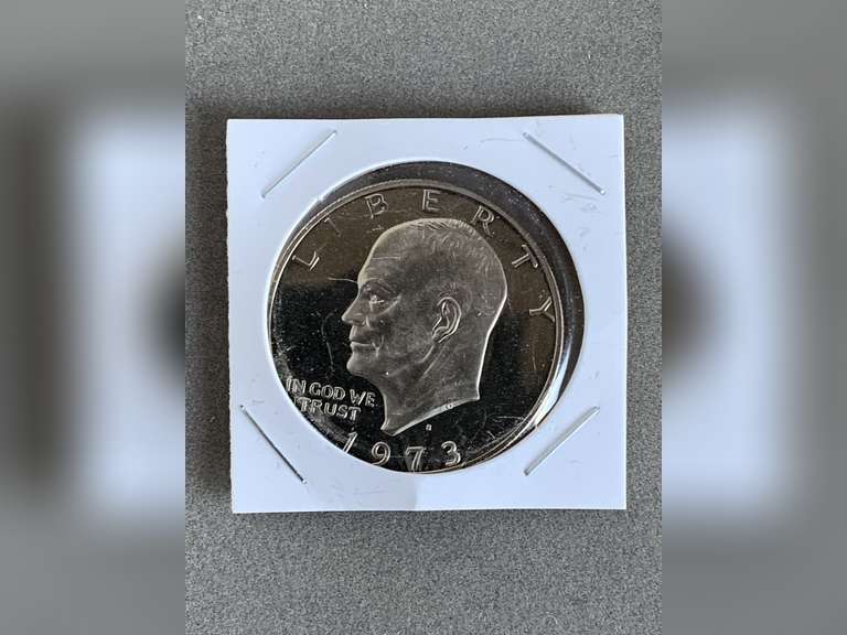 1973 S PROOF EISENHOWER SILVER CLAD DOLLAR - CHECKOUT image