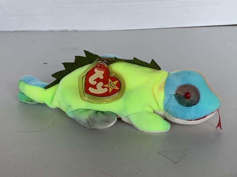1997 TY BEANIE BABY "IGGY BLUE RAINBOW" image