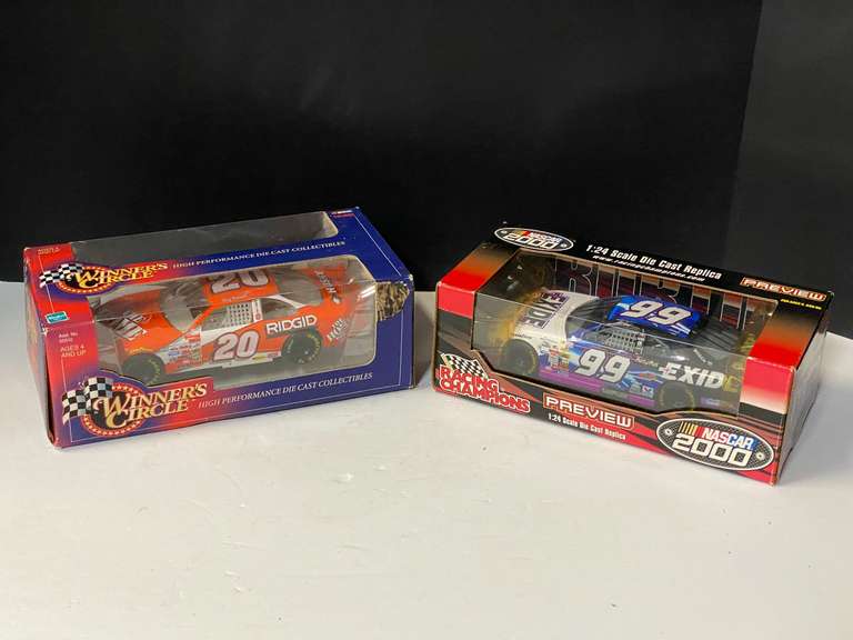 #20, and #99 NASCAR replicas, 1/24 scale, two pieces, both come in original boxes, see pictures for details. image
