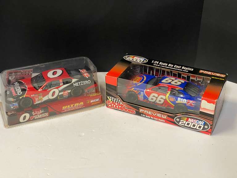 #0, and #66 NASCAR replicas, 1/24 scale, two pieces, both come in original boxes, see pictures for details. image