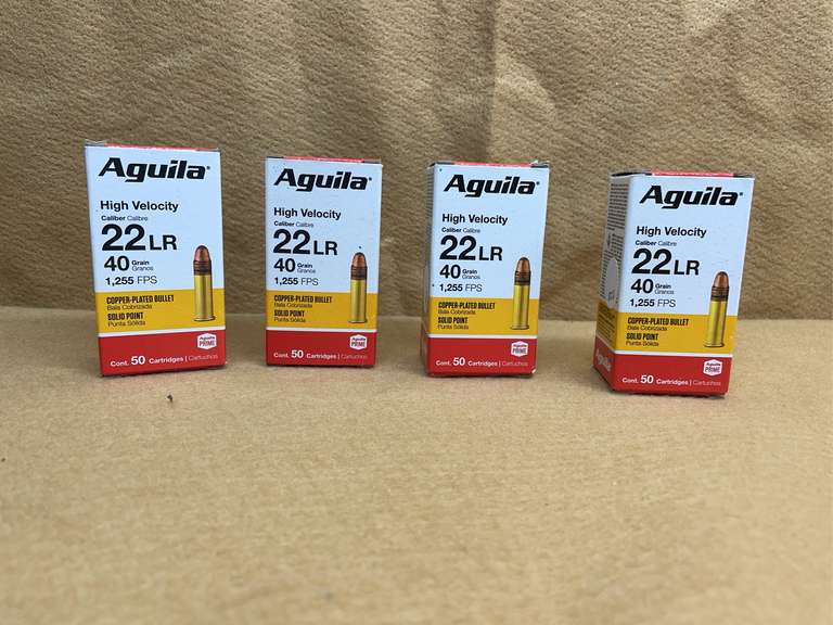 4 BOXES AGUILA HIGH VELOCITY 22 LRSOLIT POINT - 200 RDS TOTAL image