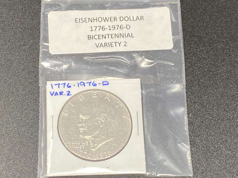 1776–1976 –D Bicentennial Variety 2 Eisenhower Dollar, see pictures for details. image