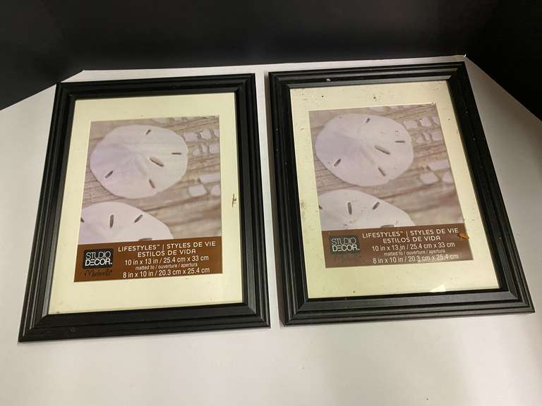 Picture frames with mats, two pieces, see pictures for details. image