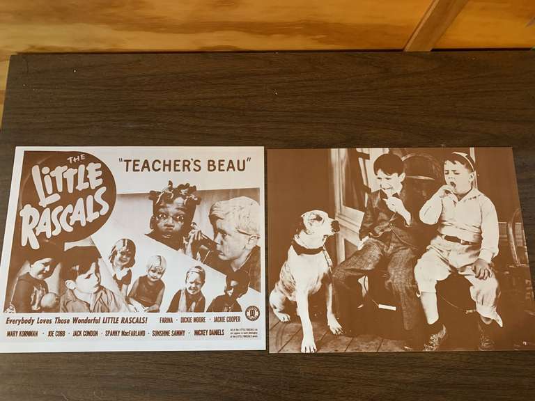 2 LITTLE RASCALS SEPIA FRAMEABLE PRINTS 14X11 image