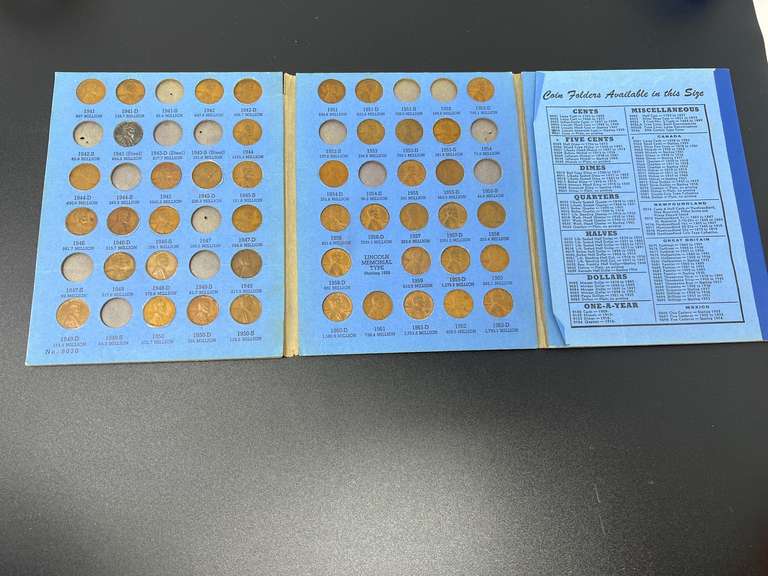 Lincoln head cent, partial set starting in 1941, see picture for details. image