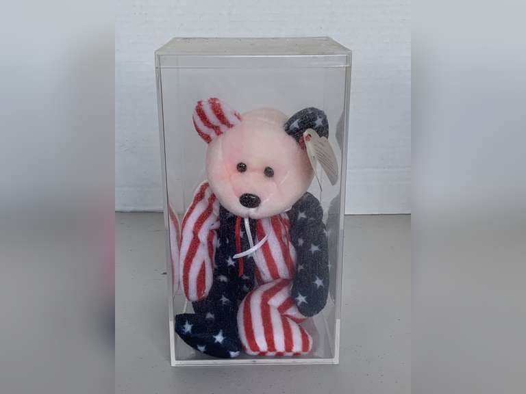 1999 TY BEANIE BABY "SPANGLE" WITH PINK FACE IN DISPLAY BOX image