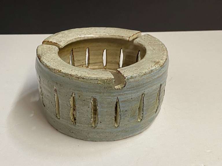 Artisan pottery candle holder, see pictures for details. image