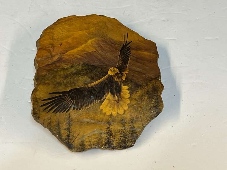 Eagle art on stone, see pictures for details. image