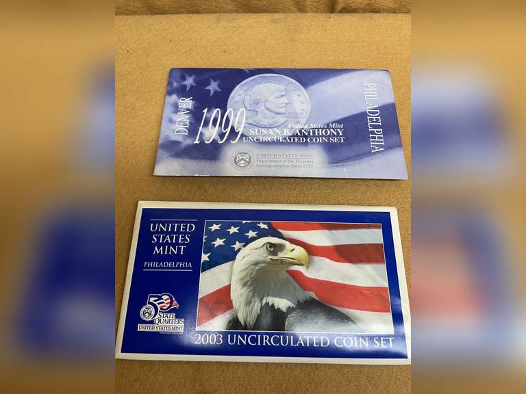 2003 UNCIRCULATED COIN SET PHILADELPHIA MINT & 1999 SUSAN B. ANTHONY SET image