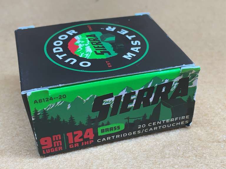SIERRA OUTDOOR MASTER 9MM JHP - 20 RDS image
